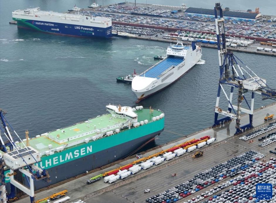 自動車輸出で活況呈する煙台港 山東省煙台